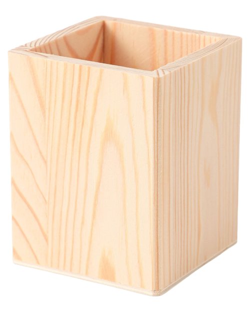 Xhqsulsclac Pen Cup Holder 12pcs Pine Square Pen unfinished Holder 3.1X3.1X3.9in Pencil Holder Multipurpose Pencil Cup Wooden DIY Pen Holder Desktop Organizer for Office Home