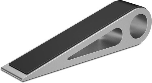 Heavy Duty Door Stopper - Aluminum & Rubber Wedge for Home, Office, Hotel | 4.92L x 1.02W x 1.22H Inch, Silver