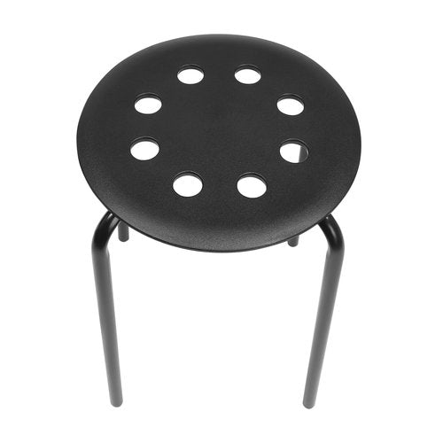 LOYALHEARTDY 10Pcs Commercial Furniture Stacking Stools for Kids and Adults, 17.72'' Portable Nesting Office and Classroom Stools Backless Stool with Round Top for Adult Office Home Kitchen (Black)