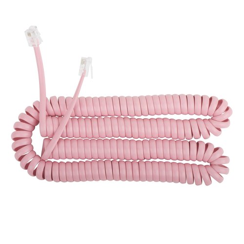 Uvital 1 Pack 16FT Pink Extra Long Phone Handset Cord(Coiled Length 2FT), Phone Cord for Landline, RJ9 Telephone Cords for Landline Phones