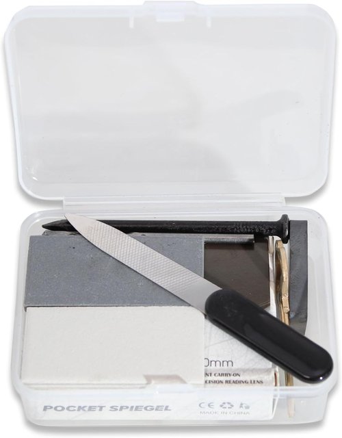 Mineral ID Kit by [Brand Name] - 7 Essential Tools for Geology Classrooms & Field Analysis | Includes Streak Plate, Magnet, Lens & More