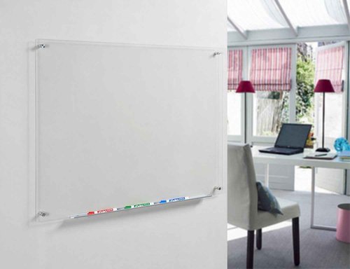 Audio-Visual Direct Clear Glass Dry-Erase Board Set - 3' x 2' - Includes Hardware & Marker Tray (Non-Magnetic)