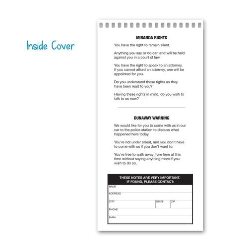 Public Safety Notebook – Spiral Notebook, Notepad, Writing Pad with Template for Interviews, Accidents & Incident Reports, Field Book for Police – 4 x 8 Inches, 70 Sheets / 140 Pages (Pack of 12)