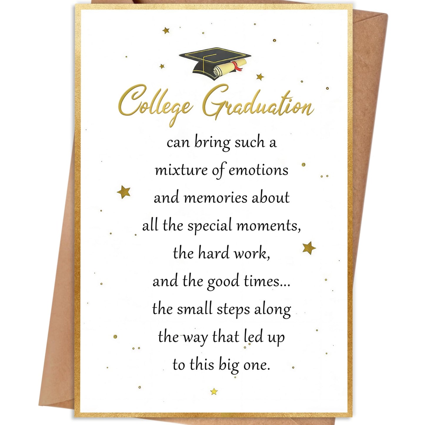HEJOYN College Graduation Card, Inspirational Graduation Card Gift for College Graduate, University Graduation Card for Son Daughter Him Her