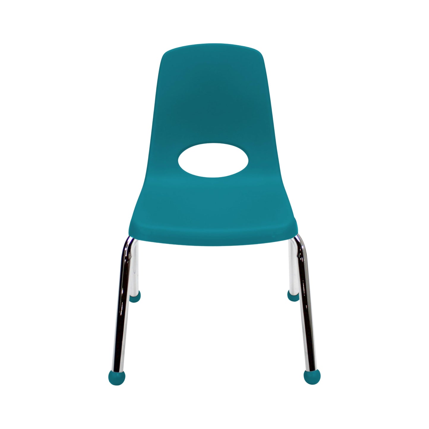 FDP 14" School Stack Chair,Stacking Student Seat with Chromed Steel Legs and Ball Glides for in-Home Learning or Classroom - Teal (6-Pack), 10363-TL