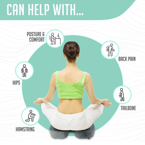 Cushy Tushy Premium Foldable Travel Seat Cushion - for Relief of Lower Back, Sciatic, Butt and Tailbone Pain - for Home & Office Use, Perfect for Travel or Driving - Coccyx Seat Cushion