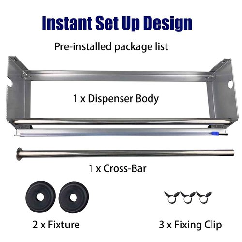 Table Stretch Film Dispenser Packing Machine, Stainless Steel Manual Commercial Wrapping Dispenser with Cutter, Suit for Film Within 19.7 inches Width