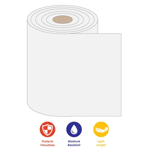 Aviditi Polyethylene Parcel Ready Perforated Air Foam Roll, 350' L x 12" W x 1/8" H, White (FWUPS18S12P)