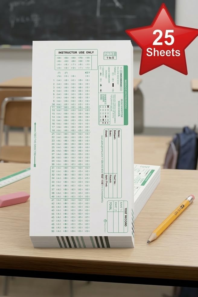 TestingForms 25 Pack Compatible Scantron 882-E Test Answer Sheets