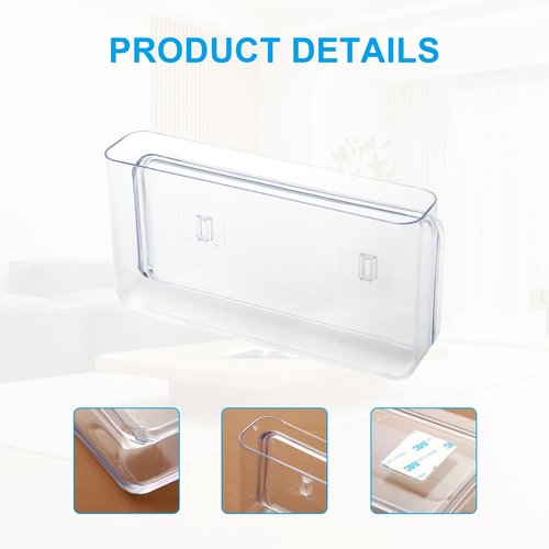 Voittozege 3 Pack Plastic Wall Folders, Acrylic Single Pocket Wall Mount File Holder Clear Hanging Wall File Organizer Plastic Single Pocket Hanging for Office Home Bathroom, 8.6x4.7x2.1 Inch