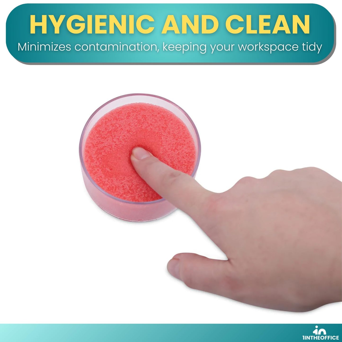 1InTheOffice Sponge Cup Moistener, Fingertip Paper Moistener, Finger Moistener for Paper (2 Pack)