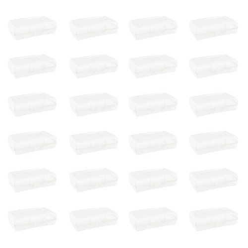 Storex Pencil Case – Plastic Organizer for Kids' Desks and Backpacks, Ice, 24-Piece Value Pack (61622A24C)