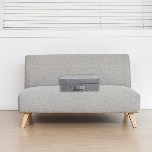 Mocolerno Linen Scrapbook Storage Box Photo Boxes Storage Document Letter File Box with Lid 14'' x 13''x 4'' Gray (3 pack)