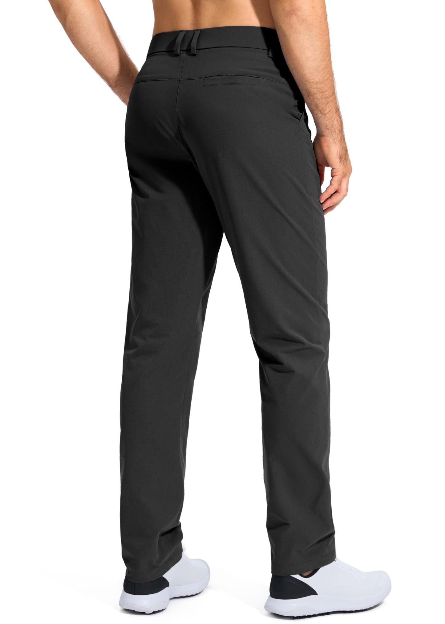 Pudolla Men's Golf Pants Stretch Classic Fit Work Dress Pants 32 Lightweight Quick Dry Casual Slacks Trousers with Pockets(Black 34Wx32L)