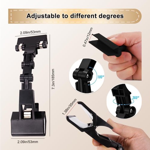 ZORZA 4Pcs Flexible Paper Stand for Desk Rotatable Foldable Document Holder Double Head Paper Holder for Typing Computer Monitor Canvas Clamp