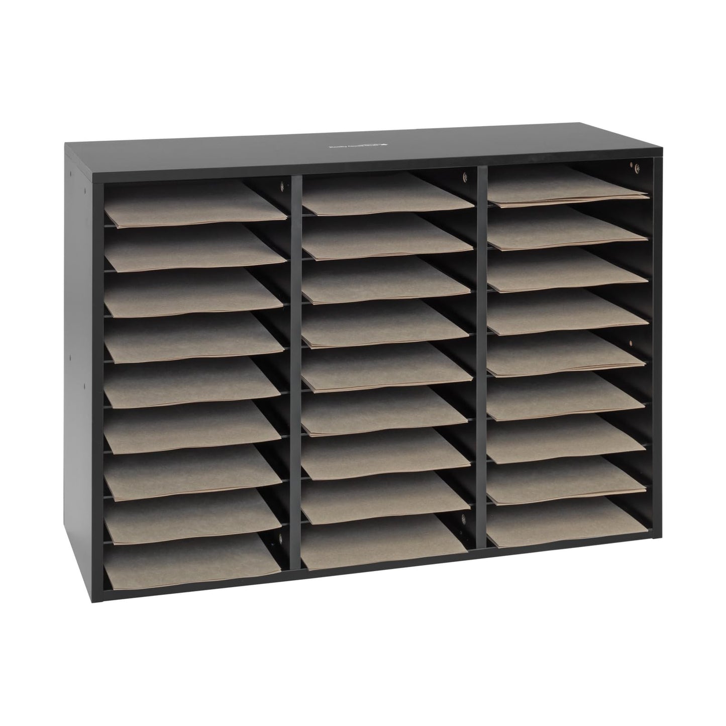 Really Good Stuff Mail Center – 1 Black Classroom or Home Literature Organizer with 27 Slots – Keep Your Classroom, Office, or Distance Learning Space Organized, Durable, Easy Assembly