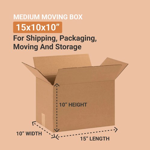 AVIDITI 15 x 10 x 10 Corrugated Cardboard Boxes, Medium 15"L x 10"W x 10"H, Pack of 25 | Shipping, Packaging, Moving, Storage Box for Home or Business, Strong Wholesale Bulk Boxes