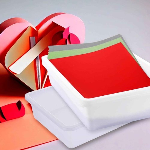 RHBLME 12 Pack White Plastic Trays for Kids Arts and Crafts, Flat Storage Tray Organizer Bin Letter Size Paper Trays for Classroom, Stackable Paper Tray for School Office Organization