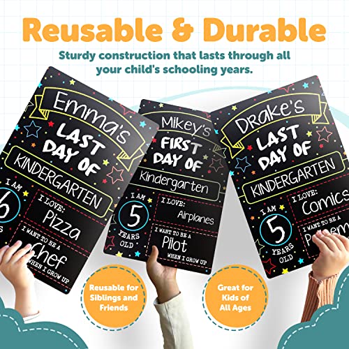 First Day Last Day of School Sign - Double Sided Dry Erase Board 8x12 Inches