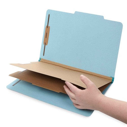 30 Legal Size Classification Folders, 2 Divider 2 Inch Tyvek Expansions, Durable 2 Prongs Designed to Organize Standard Law Client Files, Office Reports, 30 Legal Folders, Light Blue