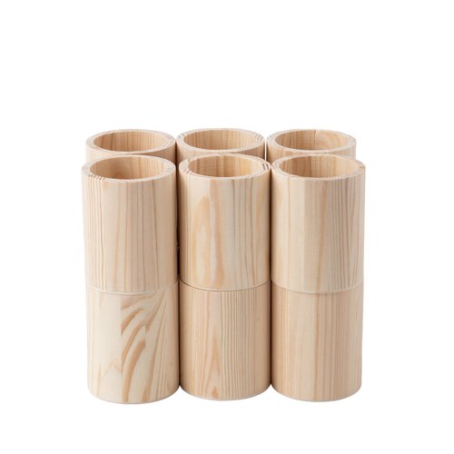 Xhqsulsclac Pen Cup Holder 6 pcs Pine Pen Holder 3.1X3.1X3.9in Pencil Holder Multipurpose Pencil Cup Wooden DIY Pen Holder Desktop Organizer for Office Home (6)