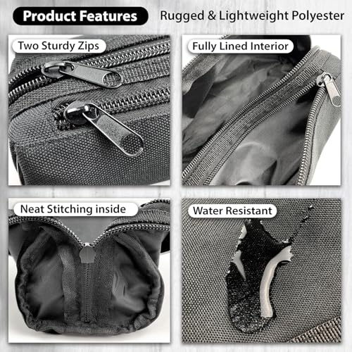 Black Pencil Case with 2 Compartments & Large Capacity - FashionStationery