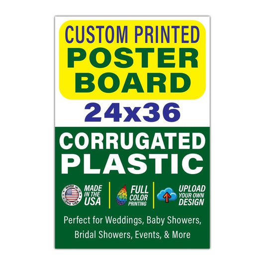 Custom Poster Board Corrugated Plastic Sign, 24x36 inch - Personalized Coroplast Event Signs for Wedding, Baby Shower, Announcements, Presentations, Arts & Crafts