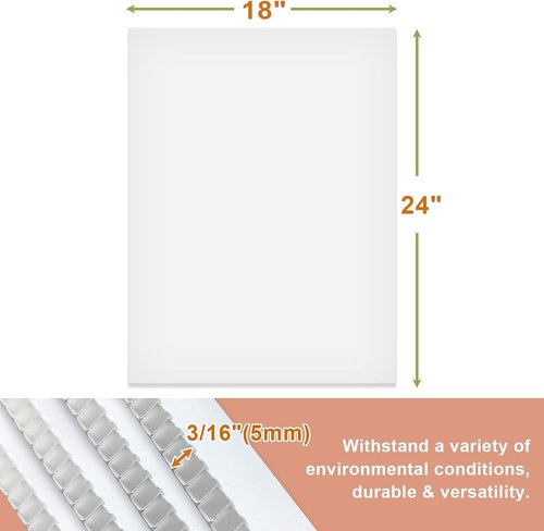 Falling in Art | 18x24 Corrugated Plastic Board - 5 Pack White Double-Sided Blank Sheets for Indoor/Outdoor Use