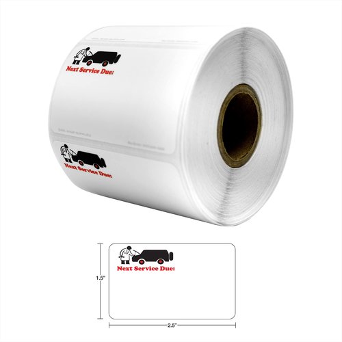 Indy Print Stock Logo Refill Roll, Next Service Due with Mechanic Image, 500 Labels