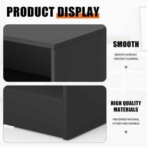 48" W * 20" D * 38" H - Black Wooden Cash Wrap Counter, Commercial Cash Wrap Counter with Adjustable Shelves