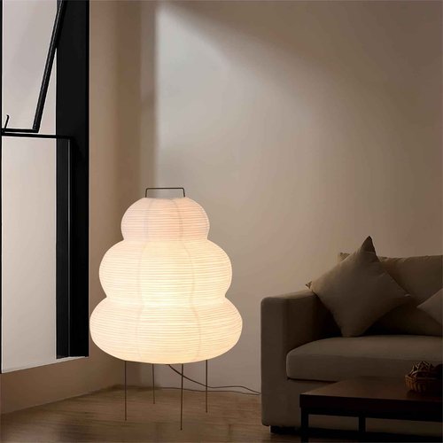Teru Ji Kaikang 15.75" Desk Rice Paper Floor Light,Nordic Design Floor Lamp,Rice Paper Lantern Bedside Light,Living Room Desk Lamp Bedrooms Paper Desktop Lights