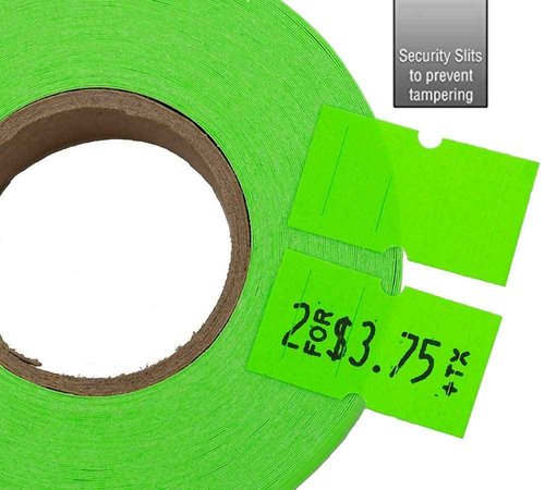 Perco 1 Line Price Gun Kit with 9,000 White Labels and Fluorescent Green Labels
