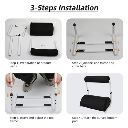 Foot Rest for Under Desk at Work - 3 Positions Height Adjustable Leg Rest for Office or Home Use, Ergonomic Footrest with Detachable Cushion