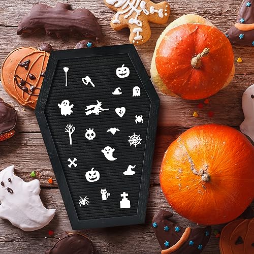 GAJIGAJI Black Coffin Letter Board Halloween Decor 16x11 Inch
