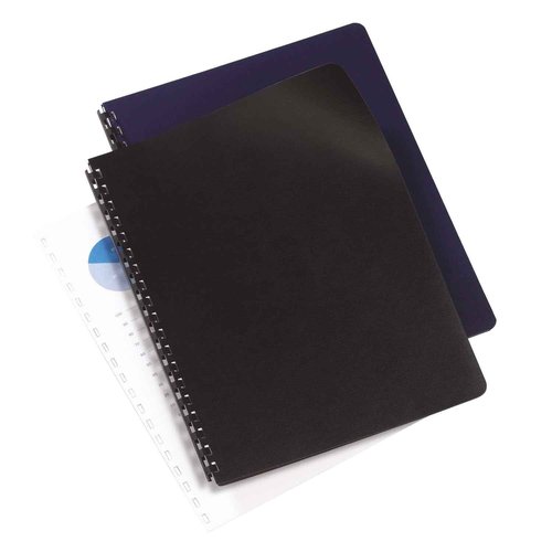 GBC Leather Look Premium Presentation Covers, Binding Covers, Non-Window, Rounded Corners, Navy, 200 Pieces Per Box (2000711)