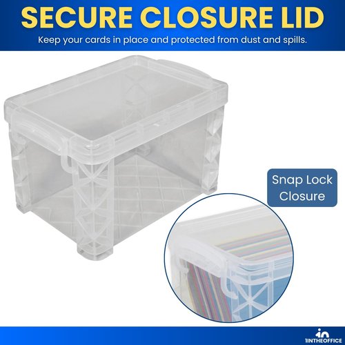 1InTheOffice Index Card Box 3x5 Index Card Holder 400 Capacity (2 Pack)