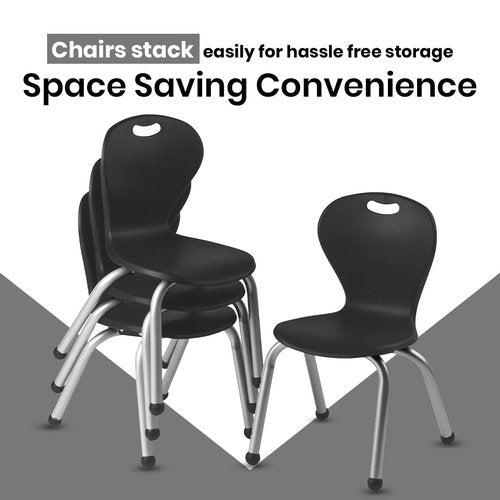 Chair and Table Set for Schools - Round Table About 36" Diameter - Height Adjustable Legs -Spray Edges - and Four Luxurious Classroom Chairs - for Commercial Spaces