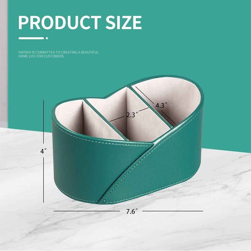 YAPISHI 1x Swivel Desk Organizer + 1x Remote Control Holder 3 Compartments