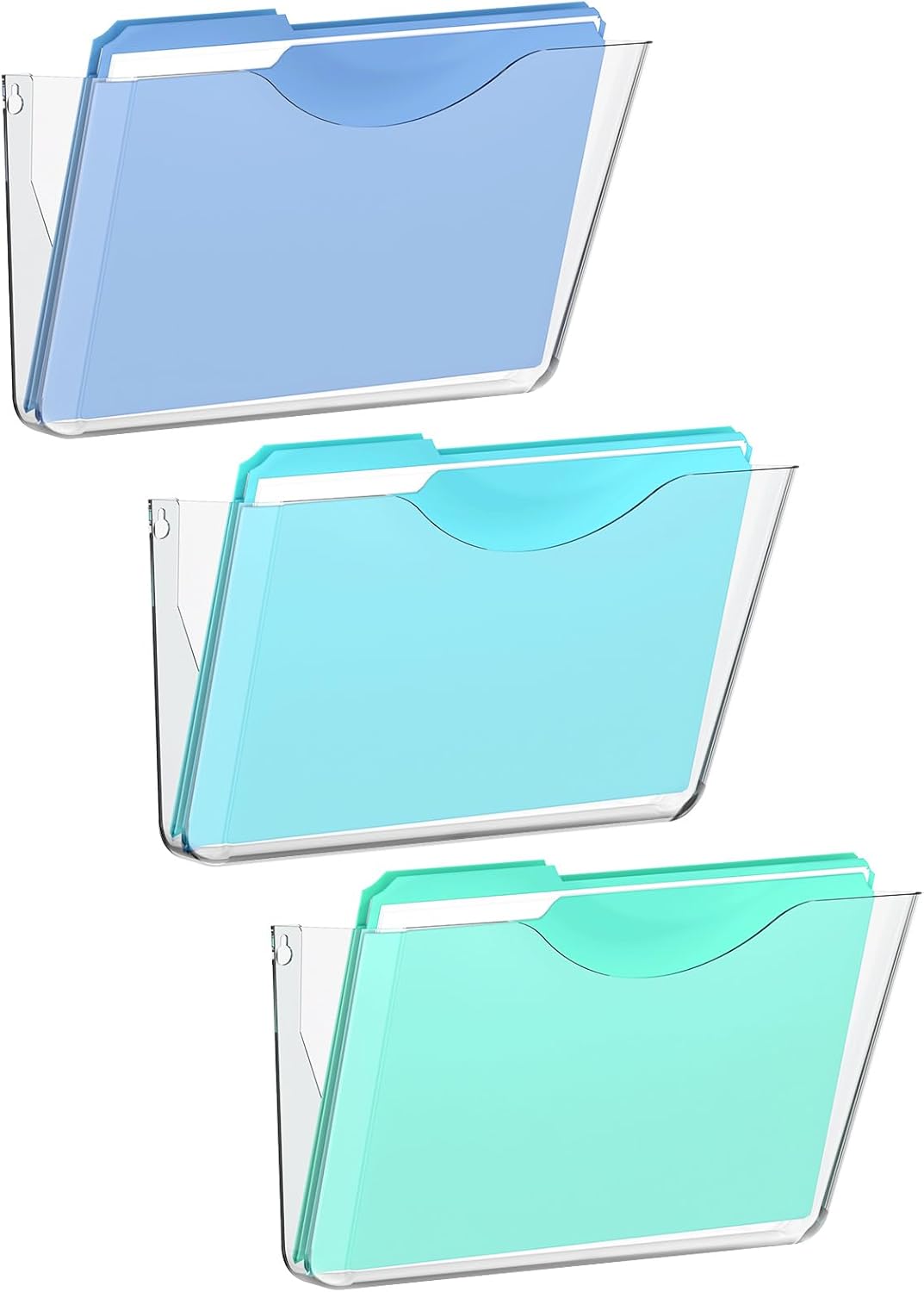SUPEASY Clear Acrylic Wall File Organizer - Wall-Mounted Holder for Mail & Magazines | Single Pocket Design