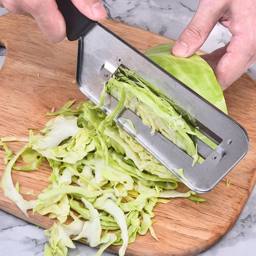 Stainless Steel Shredder Knife, Stainless Steel Shredder Slicer, StainlessSteel Dual Blade Julienne Cutter, StainlessSteel CabbageShredder for Coleslaw & Sauerkraut Lettuce Vegetables (Red)