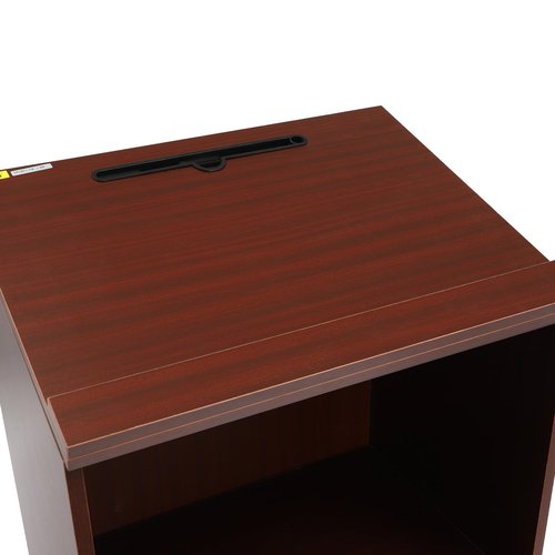 Standing Podium, Portable Computer Desk Mobile Laptop Table Podium Stand Hostess Stand Reception Desk with Adjustable Shelf Laptop Computer Book Holder w/Slanted Top for Home, Classroom