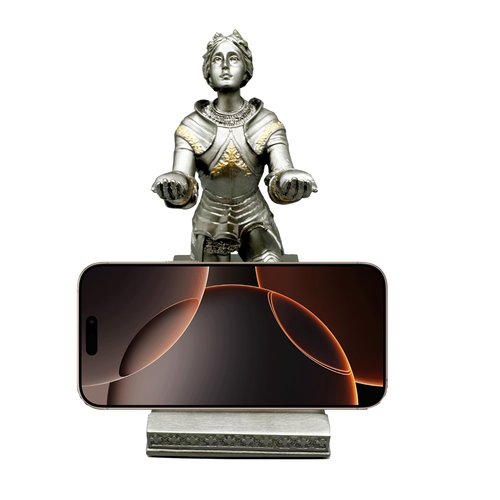 AMJUDOT Desk Kneeling Pen Holder Phone Holder Organizer Holder for Desk Goddess Statue Cool Desk Ornaments Personalized Desk Accessories Decor Home Office (Silver)