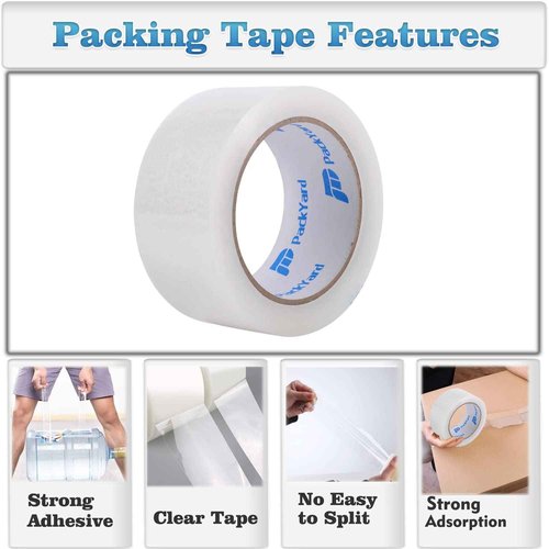 Packing Tape Refill Rolls Heavy Duty 36 Rolls Sealing Great for Packing Box Shipping and Moving Supplies Packaging 1.88" x 65 Yards 3" Core 2.7 Mil Thick