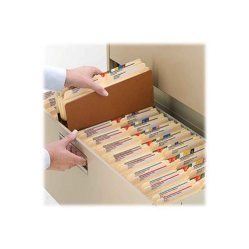Smead 100% Recycled File Pocket, Straight-Cut Tab, 5-1/4" Expansion, Legal Size, Redrope, 10 per Box (74206)