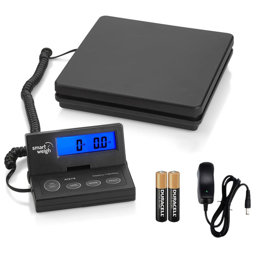 Smart Weigh Digital Postal Shipping Scale - 110lb/50kg Capacity | Precision to 0.1oz/2g, Wall-Mount Screen & AC Adapter Included