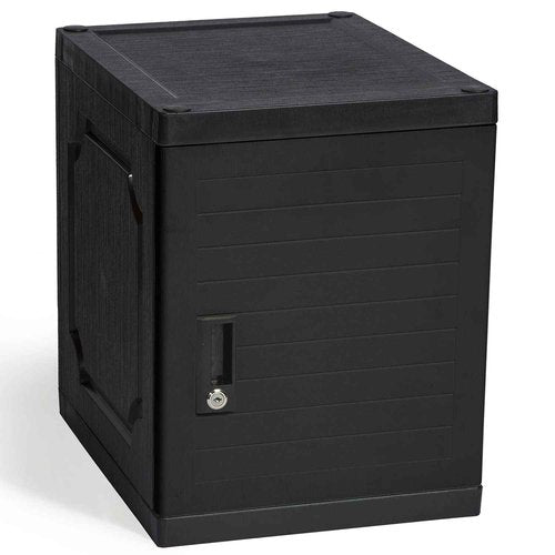 Jink Lockable Storage Cube – 19” Stackable Locker Box with Key – Durable, Secure Organizer Kids, Home, Office, Dorm or School (Black)