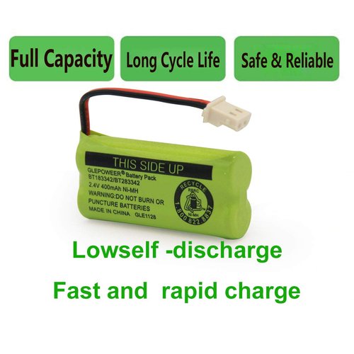 GLEPOWEER DM221 BT183342/BT283342 2.4V 400mAh Ni-MH Battery Pack, Also Compatible with Cordless Phone Batteries BT166342/BT266342 BT162342/BT262342 CS6709 CS6609 CS6509 CS6409 EL52100 EL50003(4 Pack)