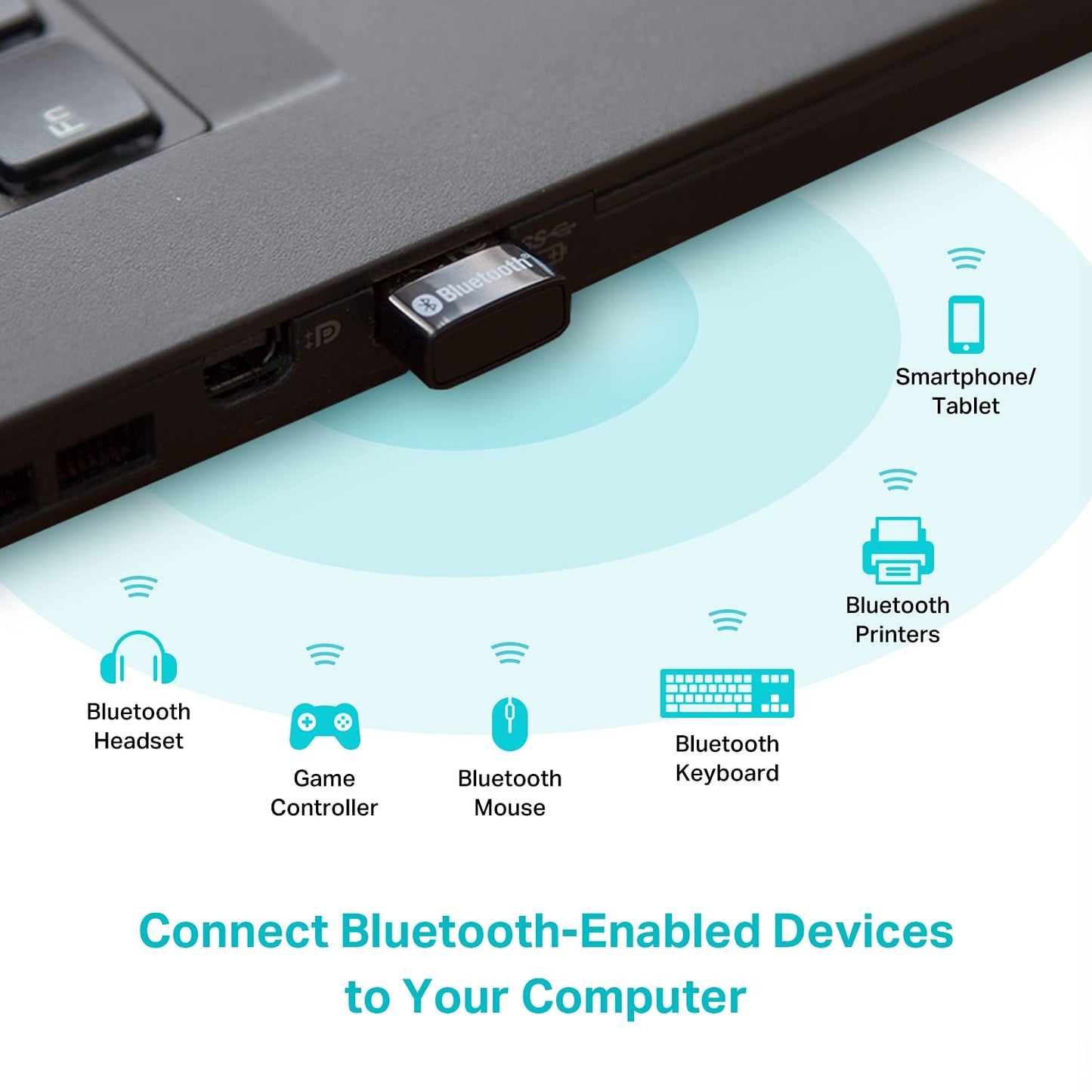 TP-Link USB Bluetooth Adapter for PC - Bluetooth 5.4 Dongle Receiver, Plug and Play, Nano Design, EDR & BLE, Supports Windows 11/10/8.1/7 for Desktop, Laptop, Keyboard, Mouse, etc (UB500)