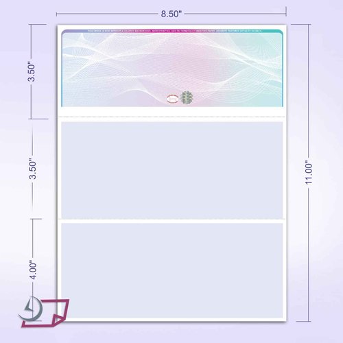 NextDayLabels - Blank Hologram Laser Checks, High Security, 3 Color: Blue, Red, Green (250 Checks)