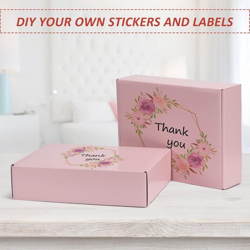 HORLIMER Shipping Boxes - Set of 20 Pink Medium Corrugated Cardboard Gift Mailer Boxes | 12x9x3 Inches